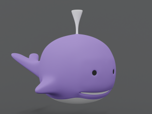 cartoon whale toy 3D Model