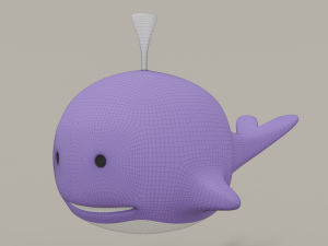 cartoon whale toy 3D Model