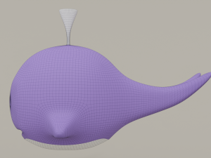 cartoon whale toy 3D Model