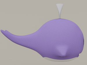 cartoon whale toy 3D Model