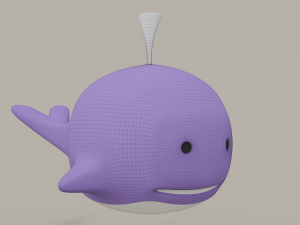 cartoon whale toy 3D Model