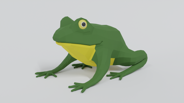 low poly cartoon frog 3D-Modell .c4d .max .obj .3ds .fbx .stl .blend 