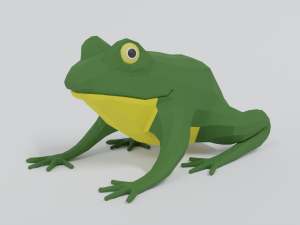 low poly cartoon frog 3D Model