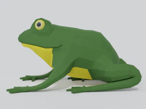 low poly cartoon frog 3D Model