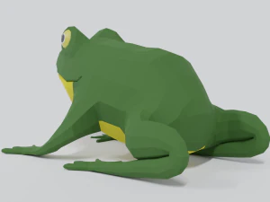 low poly cartoon frog 3D Model