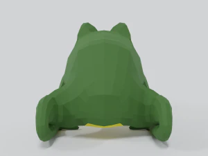 low poly cartoon frog 3D Model