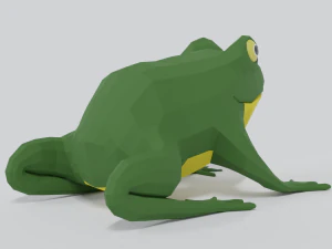 low poly cartoon frog 3D Model