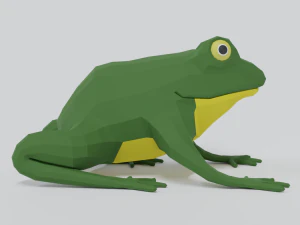 low poly cartoon frog 3D Model