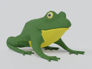 low poly cartoon frog 3D Model