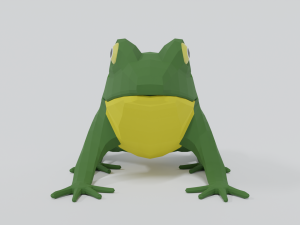 low poly cartoon frog 3D-Modell