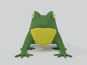 low poly cartoon frog 3D Model