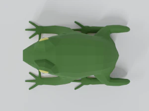 low poly cartoon frog 3D Model