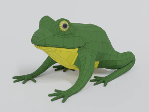 low poly cartoon frog 3D Model
