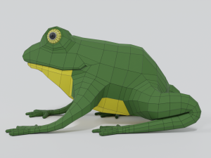 low poly cartoon frog 3D-Modell