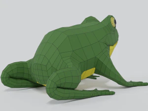 low poly cartoon frog 3D Model
