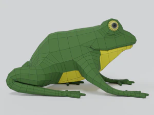low poly cartoon frog 3D Model