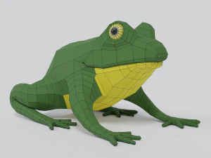 low poly cartoon frog 3D Model