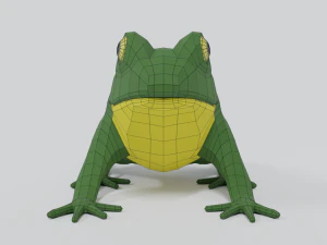 low poly cartoon frog 3D Model