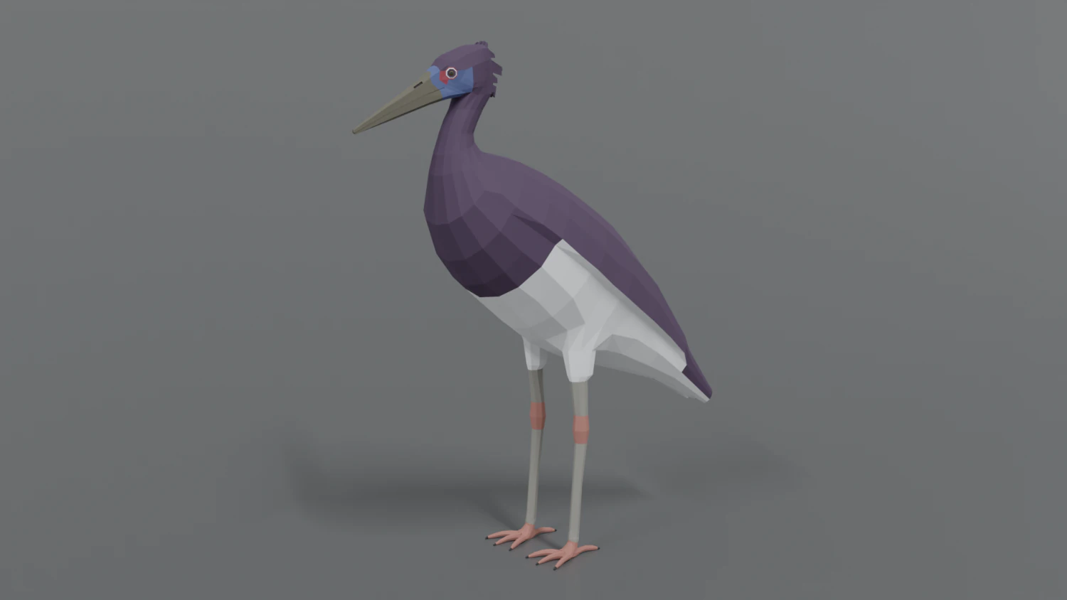 low poly cartoon abdim stork 3D Model .c4d .max .obj .3ds .fbx .stl .blend