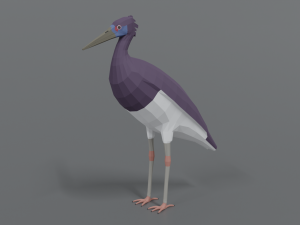 low poly cartoon abdim stork 3D Model