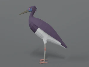 low poly cartoon abdim stork 3D Model