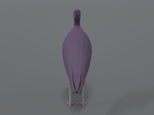 low poly cartoon abdim stork Model 3D