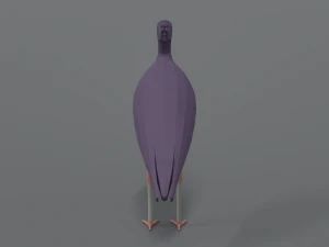 low poly cartoon abdim stork 3D Model