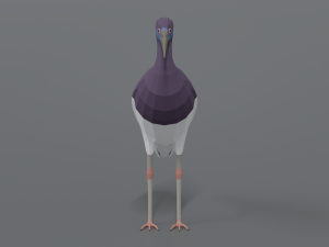 low poly cartoon abdim stork Model 3D