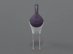 low poly cartoon abdim stork 3D Model