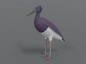 low poly cartoon abdim stork 3D Model