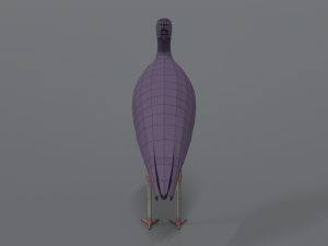 low poly cartoon abdim stork Model 3D