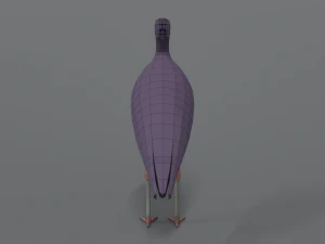 low poly cartoon abdim stork 3D Model