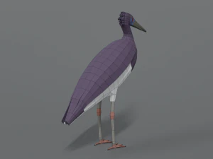 low poly cartoon abdim stork 3D Model