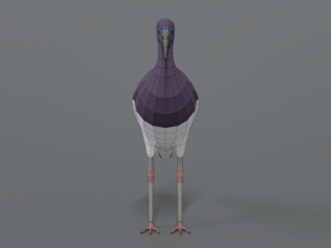 low poly cartoon abdim stork Model 3D