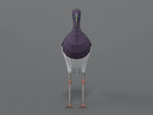 low poly cartoon abdim stork 3D Model