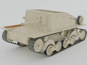 cartoon semovente l40 da 47-32 tank 3D 모델