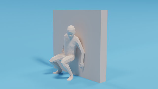 low poly hiding kid Modello 3D .c4d .max .obj .3ds .fbx .stl .blend 