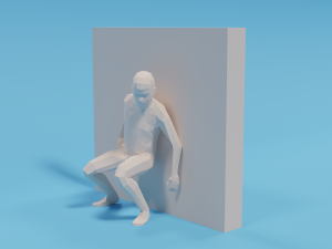 low poly hiding kid 3D 模型