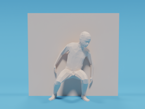low poly hiding kid Modello 3D