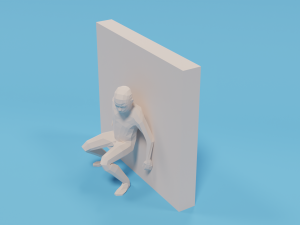 low poly hiding kid Modello 3D