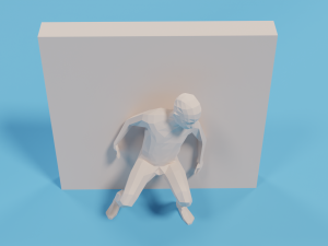low poly hiding kid Modello 3D