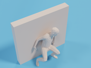 low poly hiding kid Modello 3D