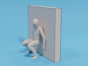 low poly hiding kid Modello 3D