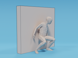 low poly hiding kid Modello 3D