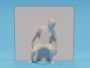 low poly hiding kid Modello 3D