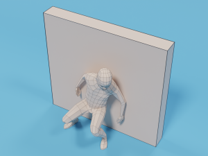 low poly hiding kid Modello 3D