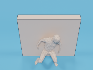 low poly hiding kid Modello 3D