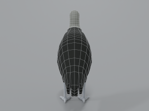 low poly cartoon black vulture Modello 3D