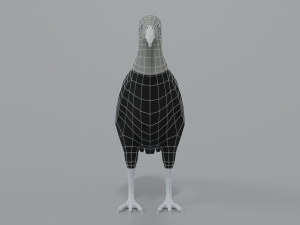 low poly cartoon black vulture Modello 3D