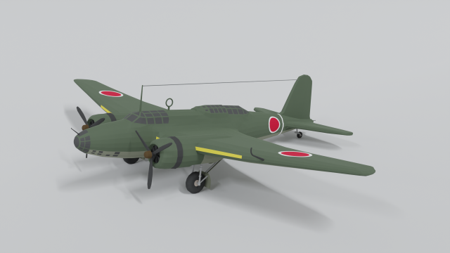 low poly cartoon mitsubishi ki-21 sally wwii 3D Модель .c4d .max .obj .3ds .fbx .stl .blend 